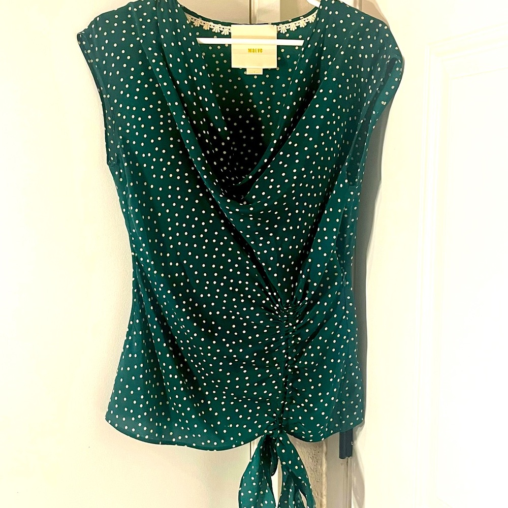Anthropologie Maeve Silky vivid green top